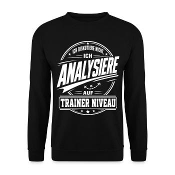 Analyse auf Trainer Niveau - Unisex Pullover - Schwarz - Vorne - Alina (178cm) & Michal (187cm)