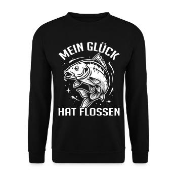 Angeln Humor - Unisex Pullover - Schwarz - Vorne - Alina (178cm) & Michal (187cm)
