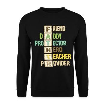 Fête des pères - Sweat-shirt Unisexe - noir - Devant - Alina (178cm) & Michal (187cm)