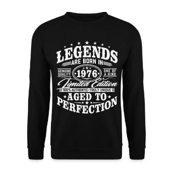 1976 Jahrgang Vintage Geburtstag Geschenk Retro - Unisex Pullover - Schwarz - Vorne - Alina (178cm) & Michal (187cm)