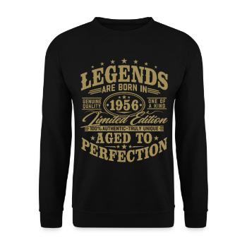 Cadeau d’anniversaire vintage vintage rétro de 1956 - Sweat-shirt Unisexe - noir - Devant - Alina (178cm) & Michal (187cm)