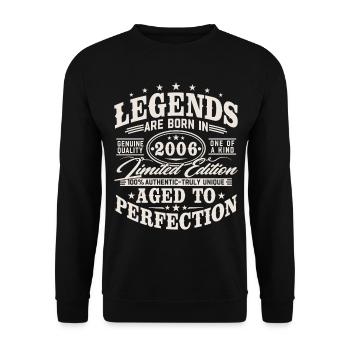 2006 Jahrgang Vintage Geburtstag Geschenk Retro - Unisex Pullover - Schwarz - Vorne - Alina (178cm) & Michal (187cm)