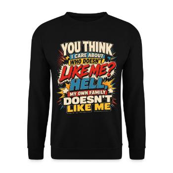Humour Noir Famille Citation Sarcasme BD Comic - Sweat-shirt Unisexe - noir - Devant - Alina (178cm) & Michal (187cm)