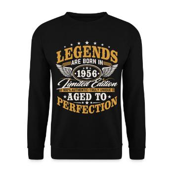 1956 Vintage Born Birthday Vintage Gift - Unisex Sweatshirt - black - Front - Alina (178cm) & Michal (187cm)