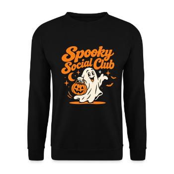 Spooky Social Club Halloween - Unisex Pullover - Schwarz - Vorne - Alina (178cm) & Michal (187cm)