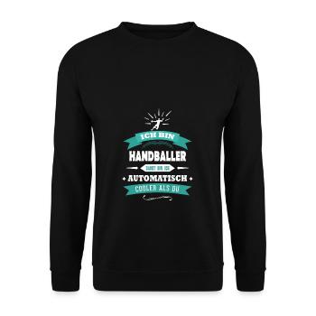 Handball Handball Gift Idea - Unisex Sweatshirt - black - Front - Alina (178cm) & Michal (187cm)
