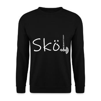 Sköl Wikinger - Unisex Pullover - Schwarz - Vorne - Alina (178cm) & Michal (187cm)