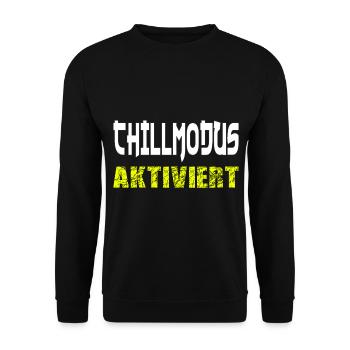 chillmodus aktiviert - Unisex Pullover - Schwarz - Vorne - Alina (178cm) & Michal (187cm)