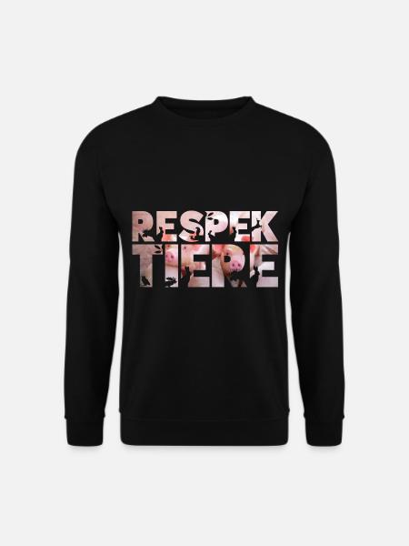 Respekt Tiere Schwein Schweinchen Vegan Tierschutz - Unisex Pullover - Schwarz
