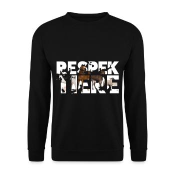 Respekt Tiere Pferd Kuh Schaf Tierschutz Aktivist - Unisex Pullover - Schwarz - Vorne - Alina (178cm) & Michal (187cm)