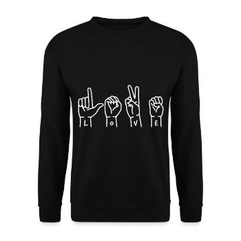 Amour de la langue des signes - Sweat-shirt Unisexe - noir - Devant - Alina (178cm) & Michal (187cm)