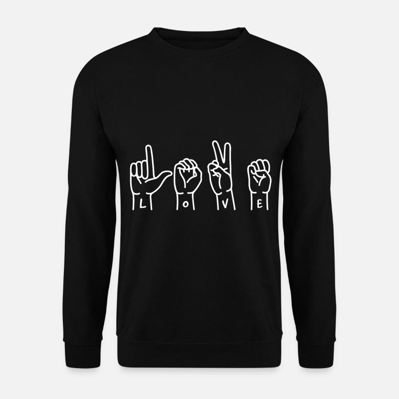 Zeichensprache Liebe - Unisex Pullover - Schwarz