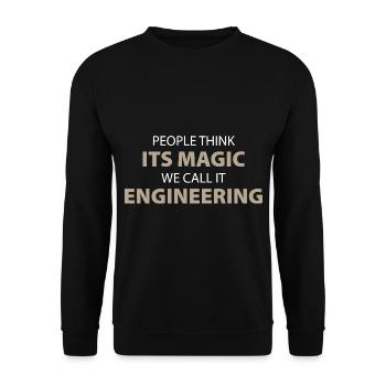 La magie de l’ingénieur - Sweat-shirt Unisexe - noir - Devant - Alina (178cm) & Michal (187cm)