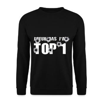 J’peux pas j’ai top 1 - Sweat-shirt Unisexe - noir - Devant - Alina (178cm) & Michal (187cm)