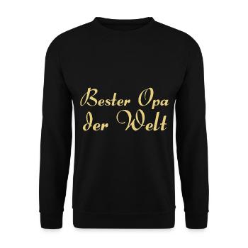 Bester Opa der Welt - Unisex Pullover - Schwarz - Vorne - Alina (178cm) & Michal (187cm)