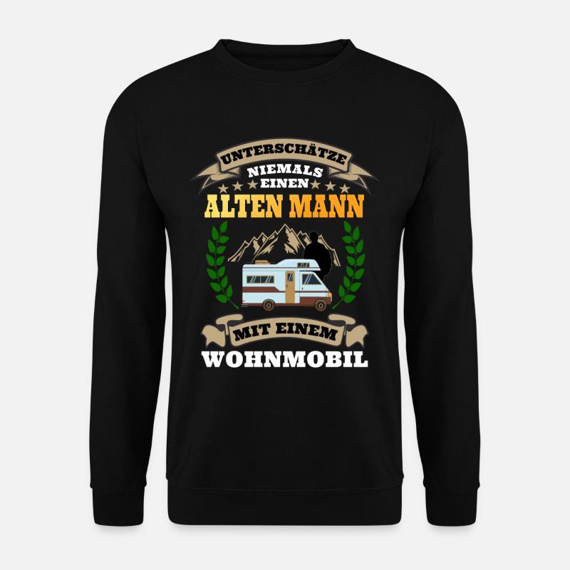Never underestimate an old man with a camper - Unisex Sweatshirt - black