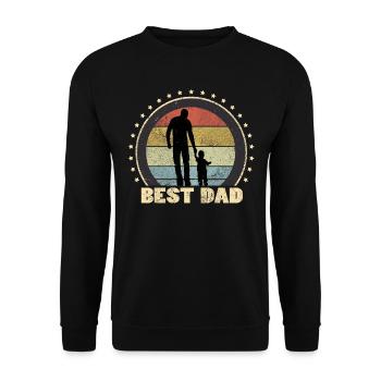 Best dad daddy dad - Unisex Sweatshirt - black - Front - Alina (178cm) & Michal (187cm)