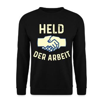 GDR - Hero of Work - Communist - Unisex Sweatshirt - black - Front - Alina (178cm) & Michal (187cm)