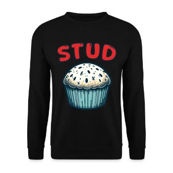 Dapper Stud Muffin: Humor Meets Style - Unisex Sweatshirt - black - Front - Alina (178cm) & Michal (187cm)