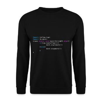 C++ Programmierer - Unisex Pullover - Schwarz - Vorne - Alina (178cm) & Michal (187cm)