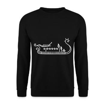 Navire viking - Sweat-shirt Unisexe - noir - Devant - Alina (178cm) & Michal (187cm)