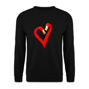 Love - Unisex Sweatshirt - black - Front - Alina (178cm) & Michal (187cm)