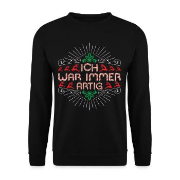 Weihnachten Weihnachten Weihnachten Weihnachten - Unisex Pullover - Schwarz - Vorne - Alina (178cm) & Michal (187cm)