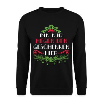 Lustiger Spruch Weihnachten - Unisex Pullover - Schwarz - Vorne - Alina (178cm) & Michal (187cm)