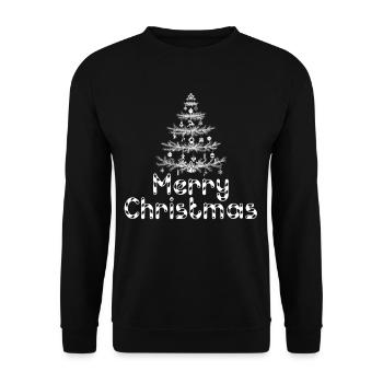 Fröhliche Weihnachten Weihnachten - Unisex Pullover - Schwarz - Vorne - Alina (178cm) & Michal (187cm)