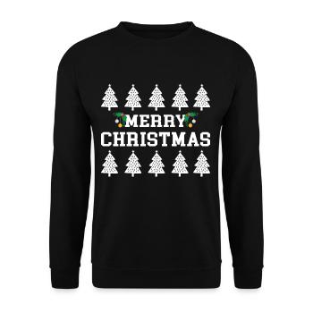 Merry Christmas Christmas Christmas Present - Unisex Sweatshirt - black - Front - Alina (178cm) & Michal (187cm)