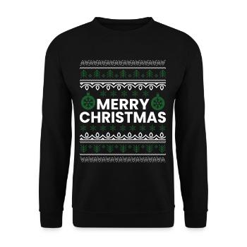 Merry Christmas Christmas Christmas Present - Unisex Sweatshirt - black - Front - Alina (178cm) & Michal (187cm)