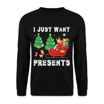 Merry Christmas Christmas Christmas Present - Unisex Sweatshirt - black - Front - Alina (178cm) & Michal (187cm)
