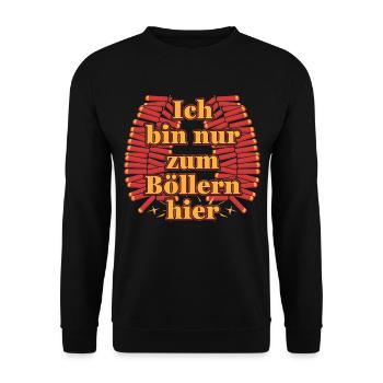 Silvester Neu Jahr Lustiger Spruch - Unisex Pullover - Schwarz - Vorne - Alina (178cm) & Michal (187cm)
