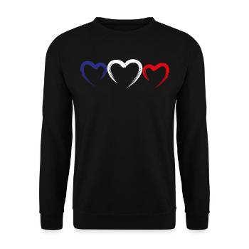 Flag France French Heart Travel - Unisex Sweatshirt - black - Front - Alina (178cm) & Michal (187cm)