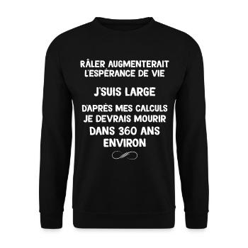 Je Suis Râleur Je Vivrai Longtemps Cadeau Humour - Sweat-shirt Unisexe - noir - Devant - Alina (178cm) & Michal (187cm)