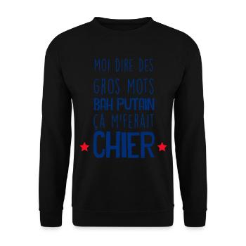 Je Suis Polie Putain Humour Gros Mots - Sweat-shirt Unisexe - noir - Devant - Alina (178cm) & Michal (187cm)