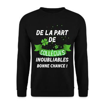 De la part de collègues inoubliables - Sweat-shirt Unisexe - noir - Devant - Alina (178cm) & Michal (187cm)
