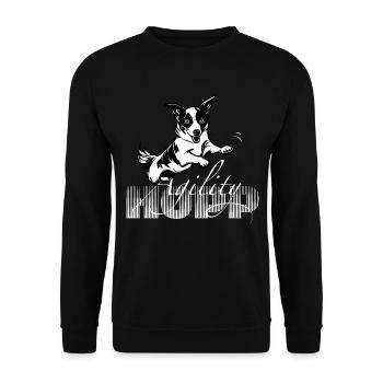 Hopp -Agility - Unisex Sweatshirt - black - Front - Alina (178cm) & Michal (187cm)
