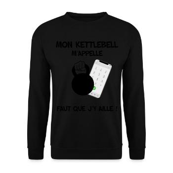 Kettlebell M'Appelle Entrainement Sport Fitness - Sweat-shirt Unisexe - noir - Devant - Alina (178cm) & Michal (187cm)