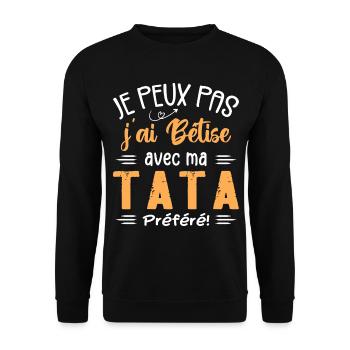 I can't I messed up with my favorite aunt - Unisex Sweatshirt - black - Front - Alina (178cm) & Michal (187cm)