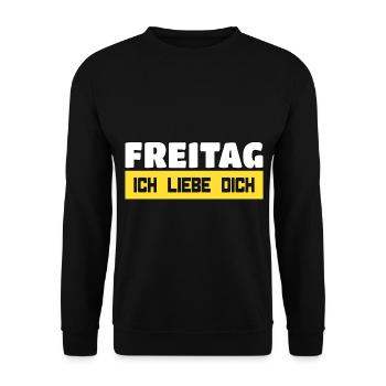 Freitag, Ich Liebe Dich - Unisex Pullover - Schwarz - Vorne - Alina (178cm) & Michal (187cm)