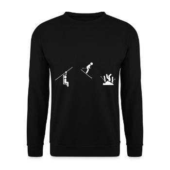 Skieur drôle - Sweat-shirt Unisexe - noir - Devant - Alina (178cm) & Michal (187cm)