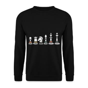 Jeu d'échecs - Sweat-shirt Unisexe - noir - Devant - Alina (178cm) & Michal (187cm)