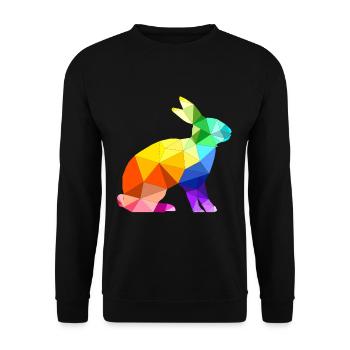 Polygon Hase Geschenk - Unisex Pullover - Schwarz - Vorne - Alina (178cm) & Michal (187cm)