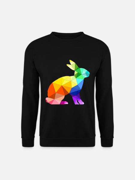 Polygon Hase Geschenk - Unisex Pullover - Schwarz