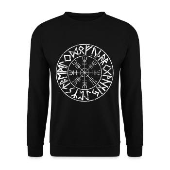 Helm of Awe Viking terror runes characters - Unisex Sweatshirt - black - Front - Alina (178cm) & Michal (187cm)