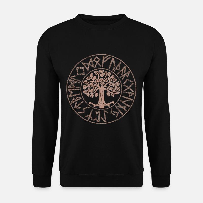 Yggdrasil Baum des Lebens Futhark Runen Wikinger - Unisex Pullover - Schwarz