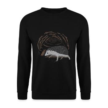 Hedgehog - Unisex Sweatshirt - black - Front - Alina (178cm) & Michal (187cm)