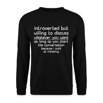 introvert - Unisex Sweatshirt - black - Front - Alina (178cm) & Michal (187cm)