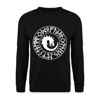 Wikinger - Unisex Pullover - Schwarz - Vorne - Alina (178cm) & Michal (187cm)